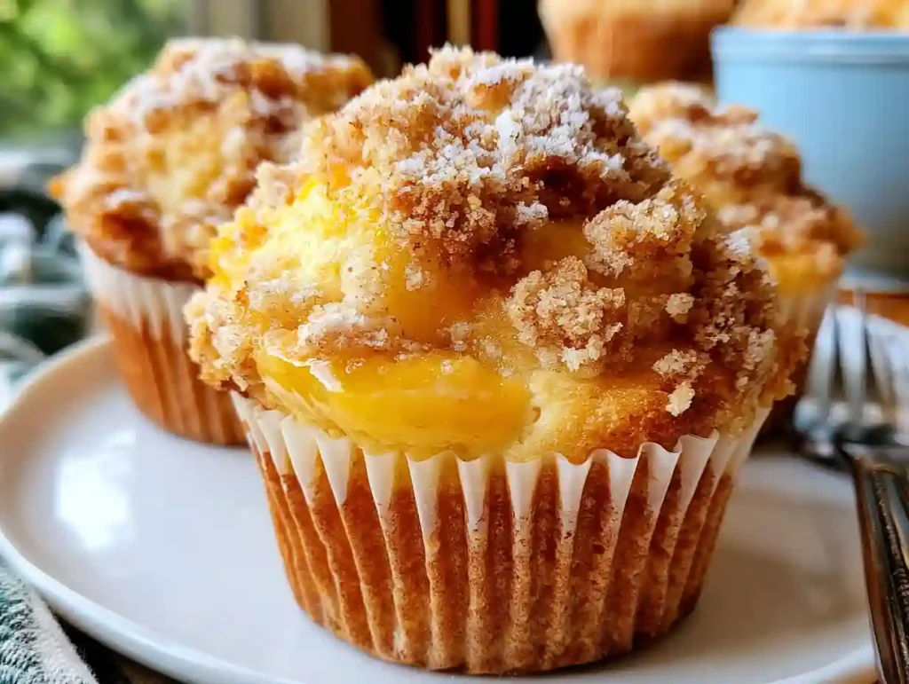 Homemade Peach Cobbler Muffins