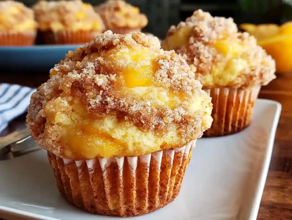 Homemade Peach Cobbler Muffins