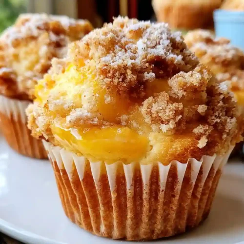 Homemade Peach Cobbler Muffins