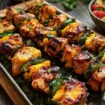 Jalapeño Peach Chicken Skewers