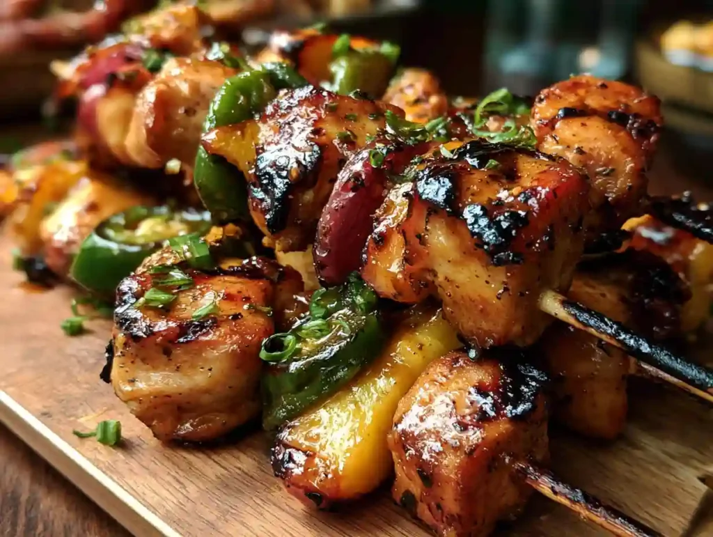 Jalapeño Peach Chicken Skewers