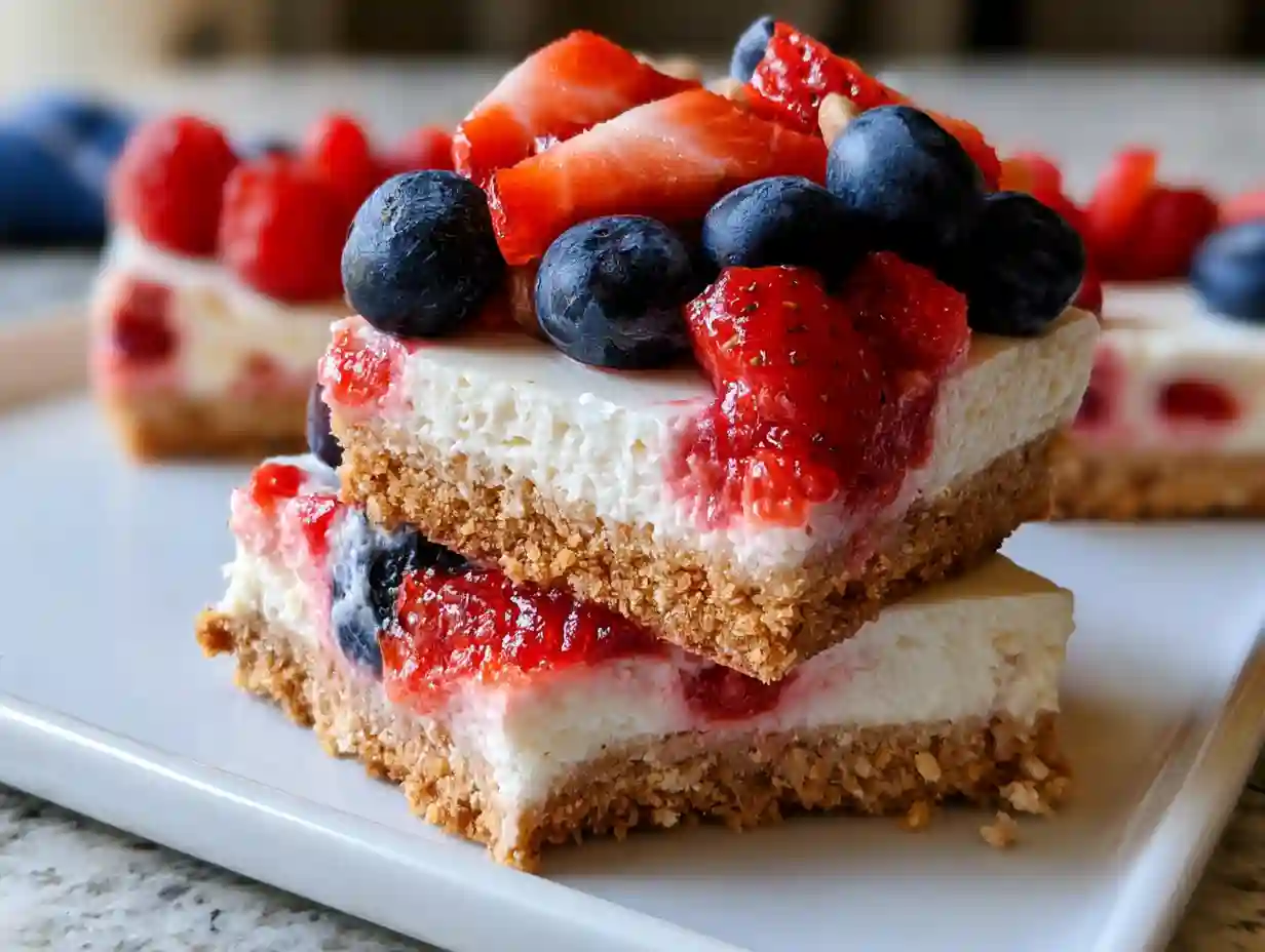 No-Bake Flag Cheesecake Bars