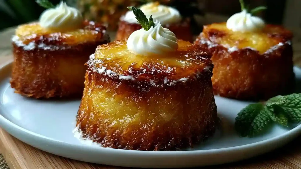 Pineapple Mascarpone Upside-Down Mini Cakes