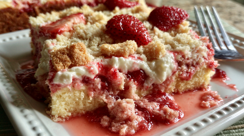 Strawberry Cheesecake Dump Cake