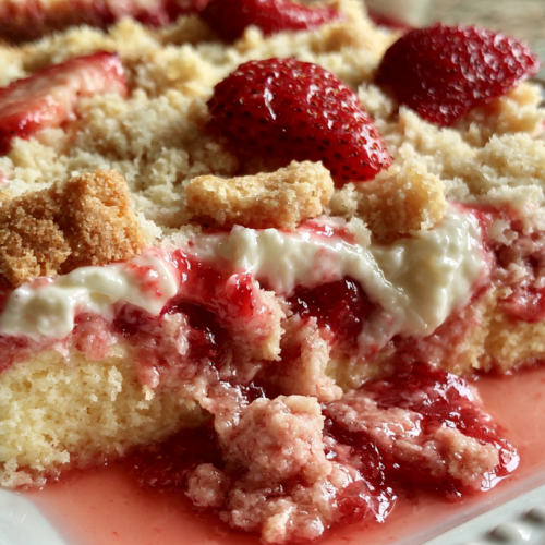 Strawberry Cheesecake Dump Cake