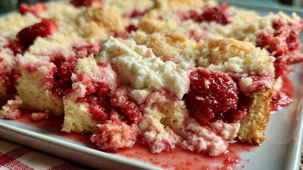 Strawberry Cheesecake Dump Cake