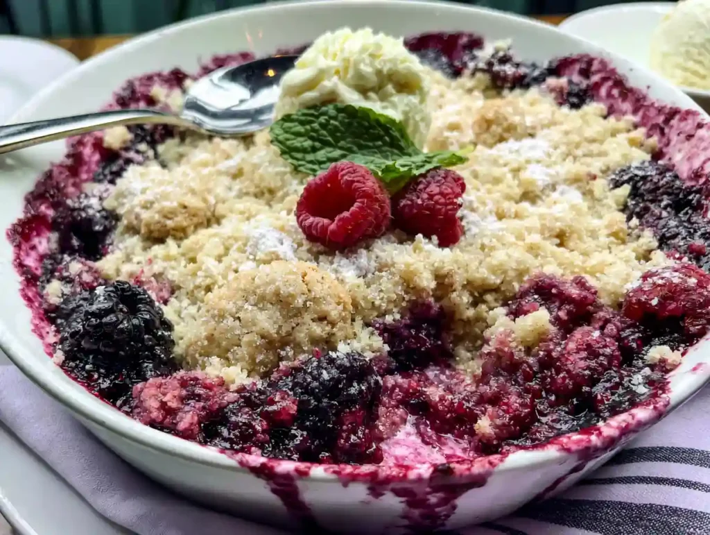 Sugar Cookie Berry Cobbler with Ice Cream