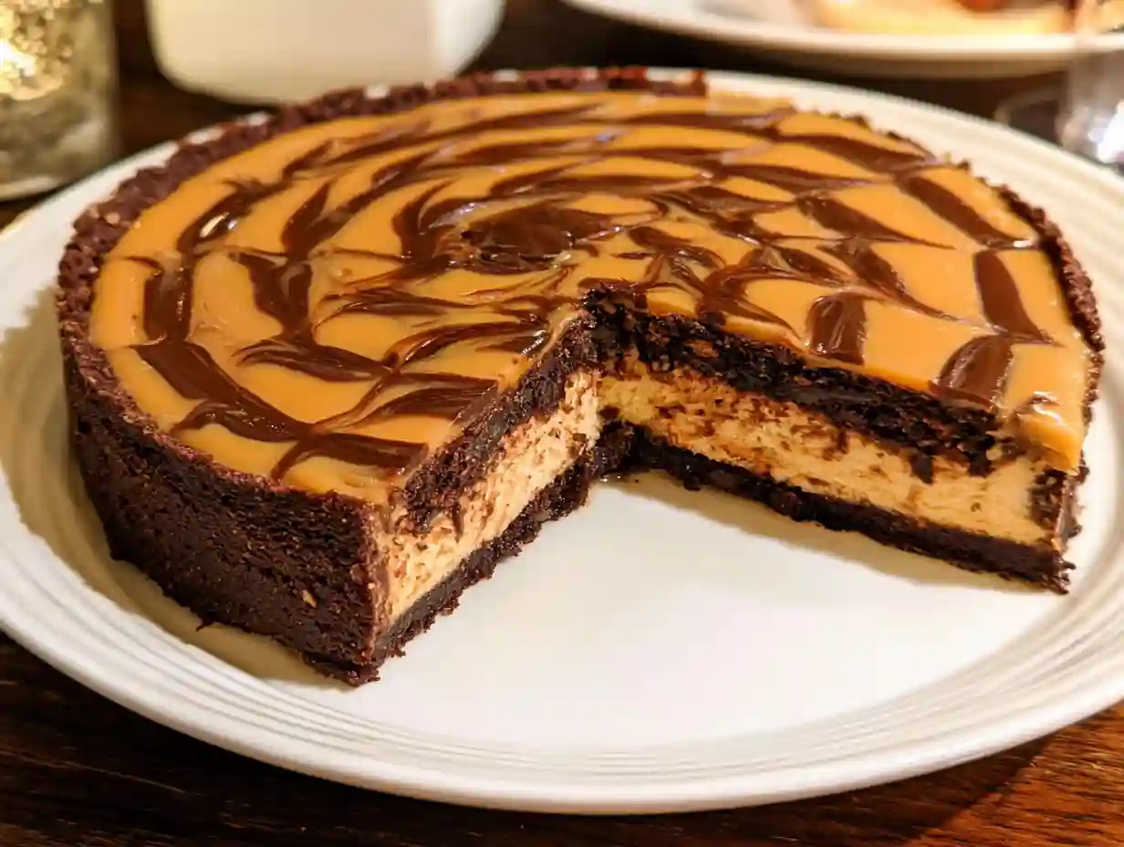 Caramel Cream Cheese Brownie Tart