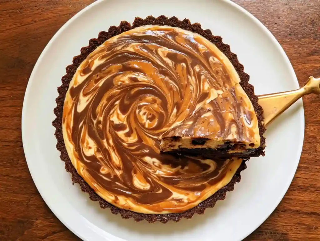 Caramel Cream Cheese Brownie Tart