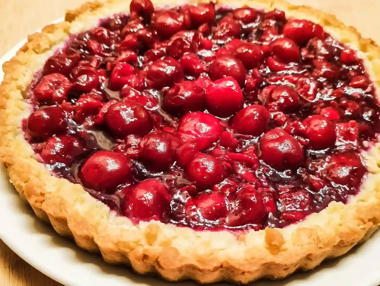 Cherry Vanilla Shortbread Tart