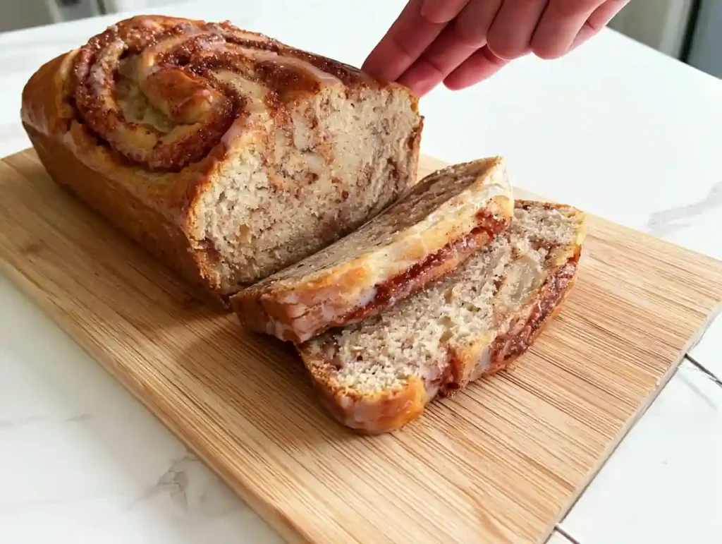 Cinnamon roll banana bread