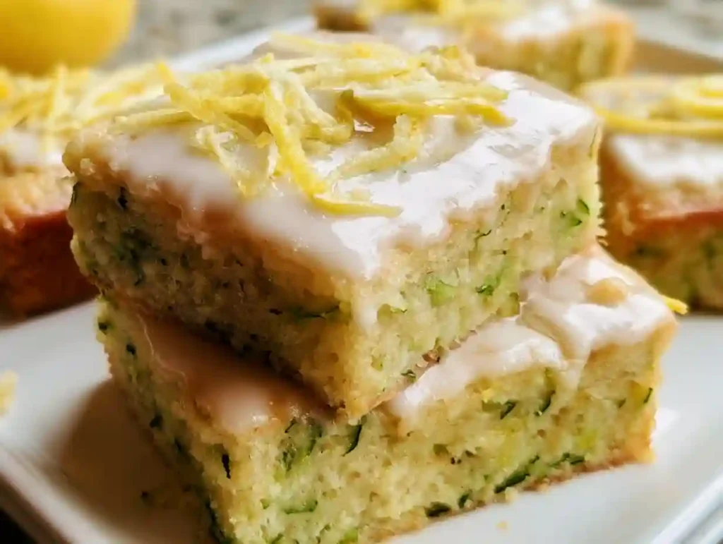 Lemon Zucchini Bars with Glaze