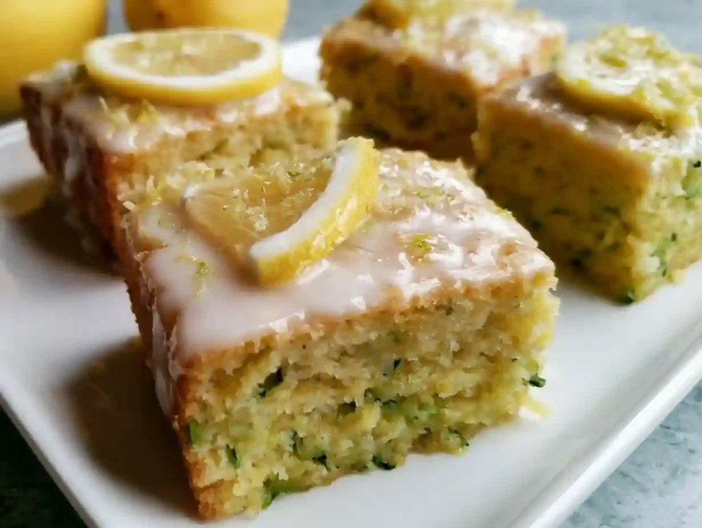 Lemon Zucchini Bars with Glaze