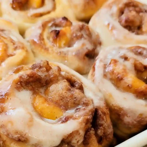 Peach Cobbler Cinnamon Rolls