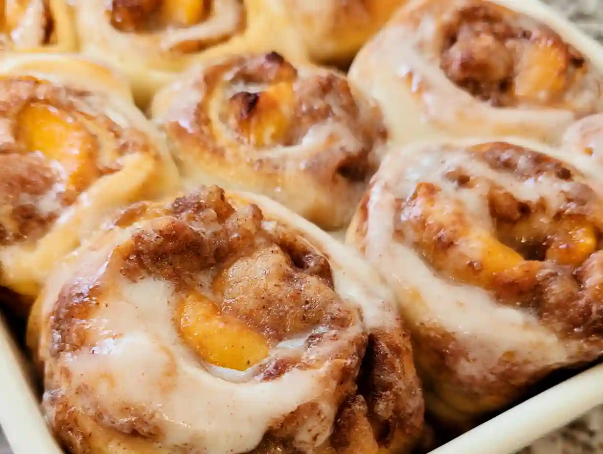 Peach Cobbler Cinnamon Rolls