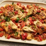Sheet Pan Tomato and Artichoke Chicken