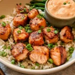 10 Minute Air Fryer Salmon Bites with Bang Bang Sauce