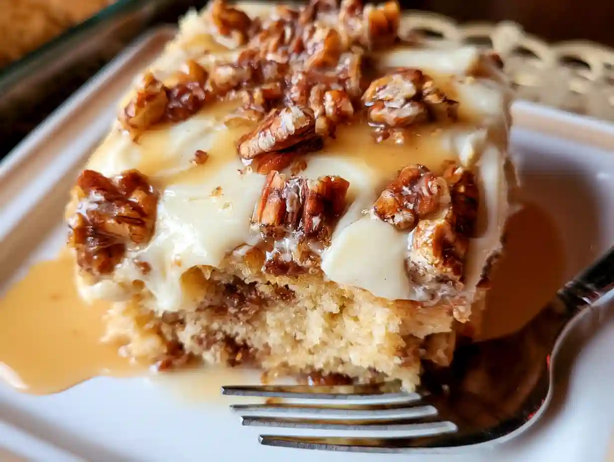 Butter Pecan Praline Poke Cake
