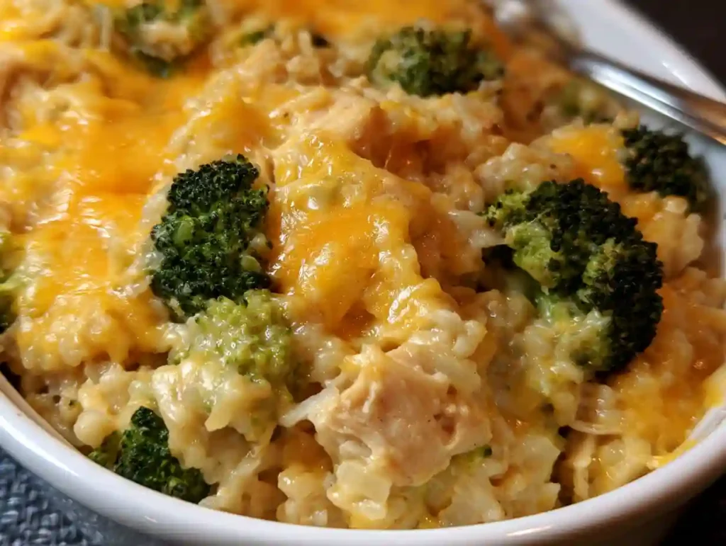 Cheesy Broccoli Chicken and Rice Casserole