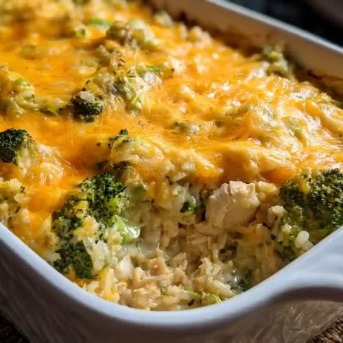 Cheesy Broccoli Chicken and Rice Casserole