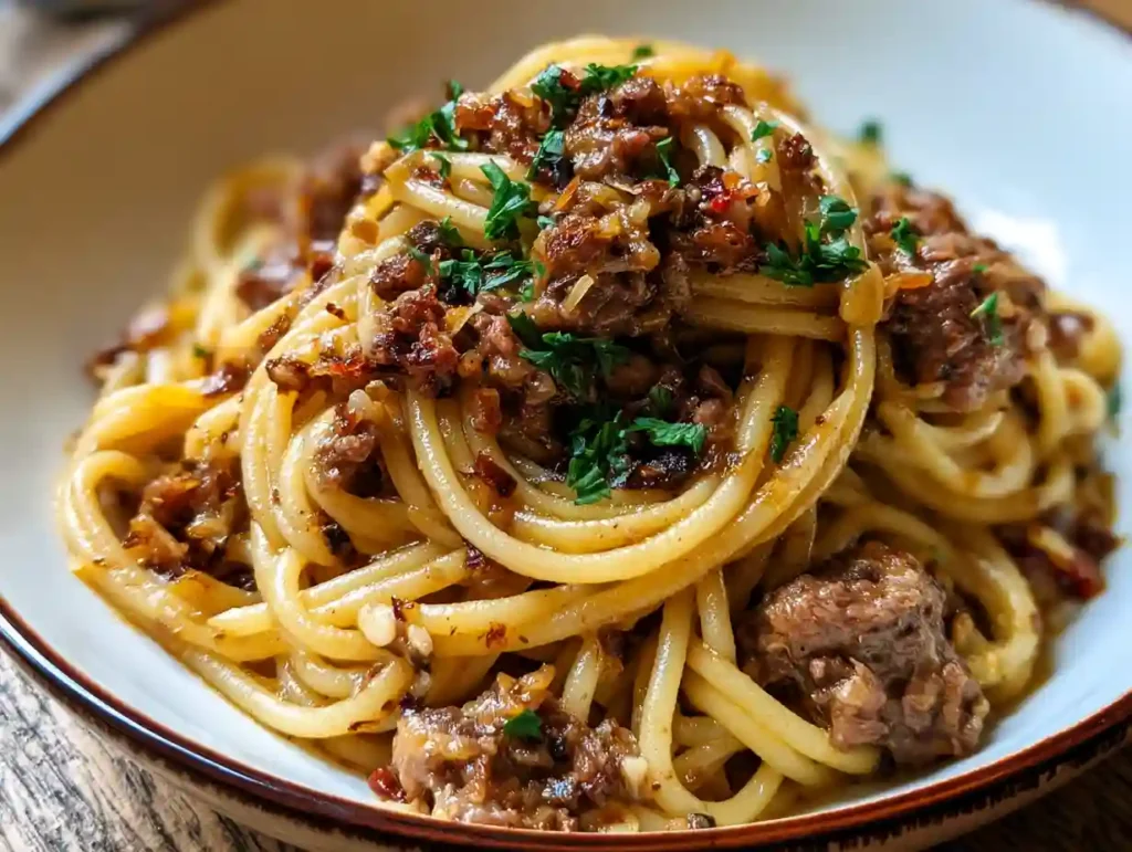 Garlic Butter Beef Pasta