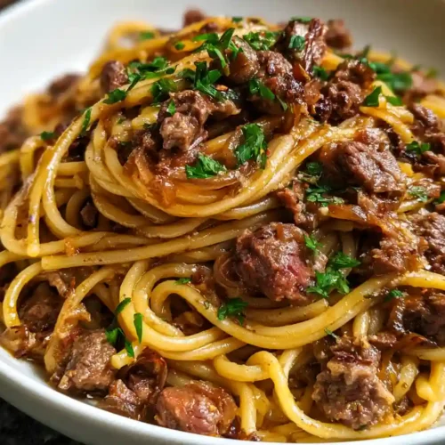 Garlic Butter Beef Pasta