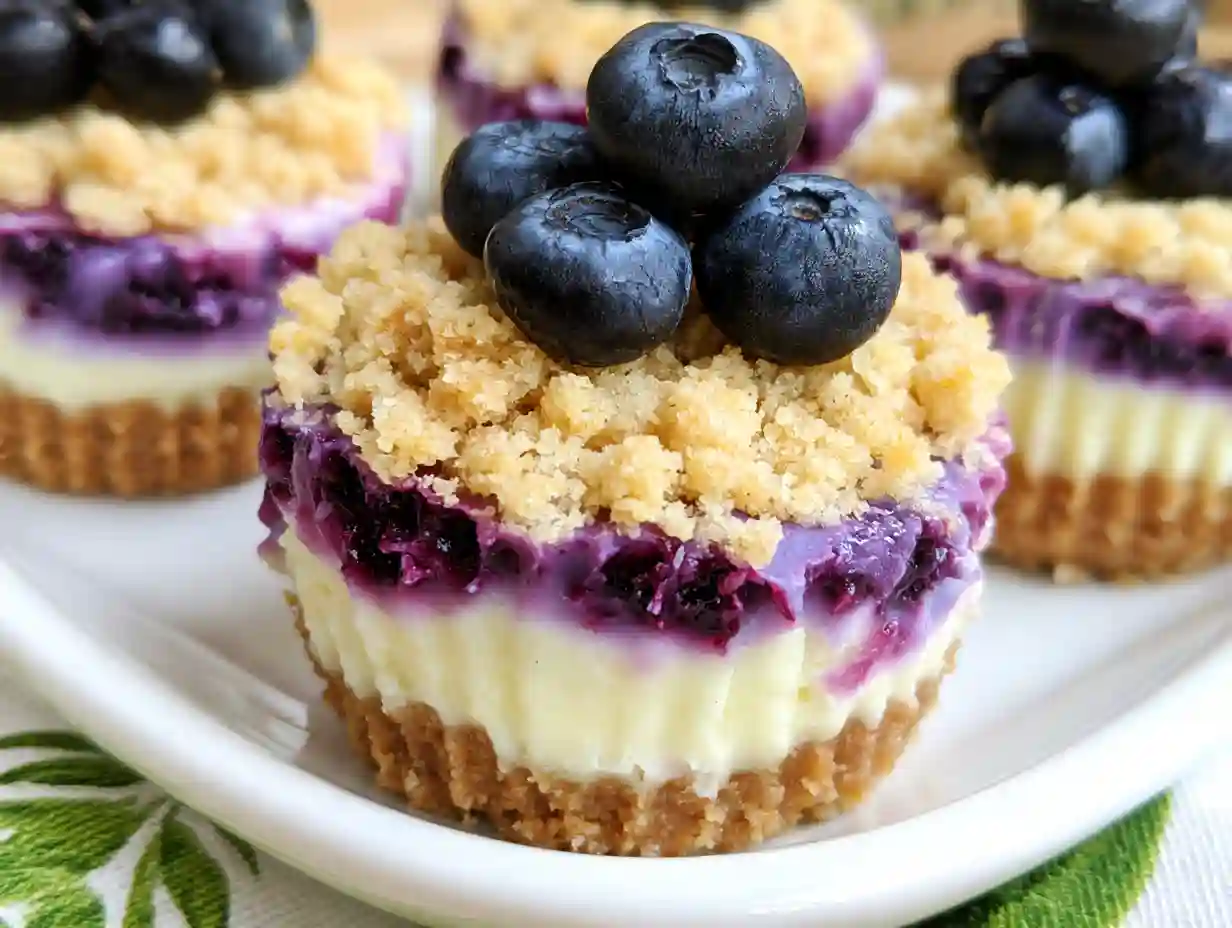 Mini Blueberry Cheesecakes