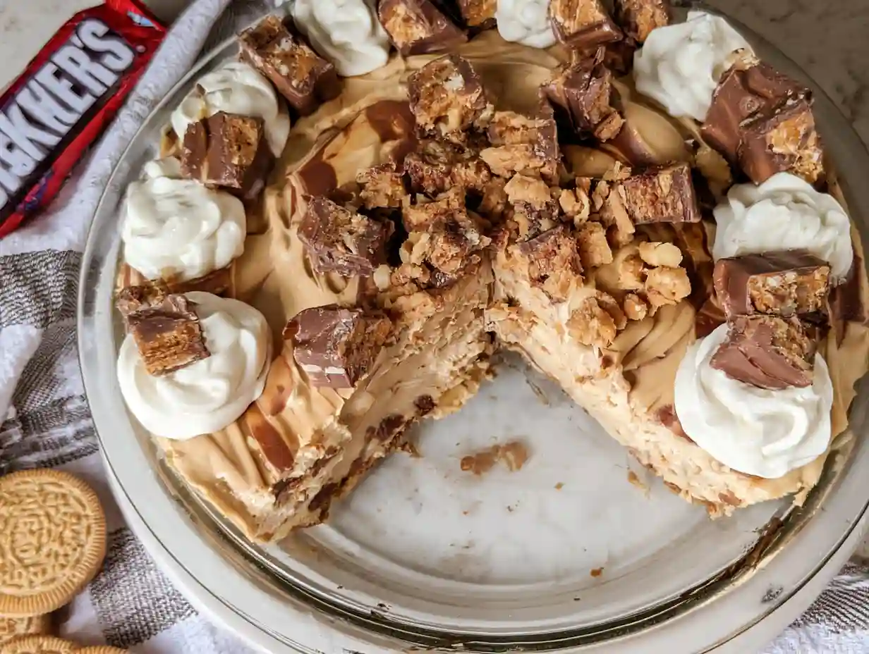 No Bake Snickers Pie