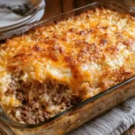 Oven Baked 4-ingredient Amish beef and hashbrown casserole