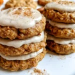 Pumpkin Oatmeal Cookies with Spiced Cream Cheese Icing